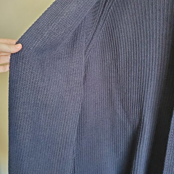 ROOTS / XS-M / Women's Cotton & Linen Blend Open Chunky Knit Cardigan Sweater - Picture 4 of 11